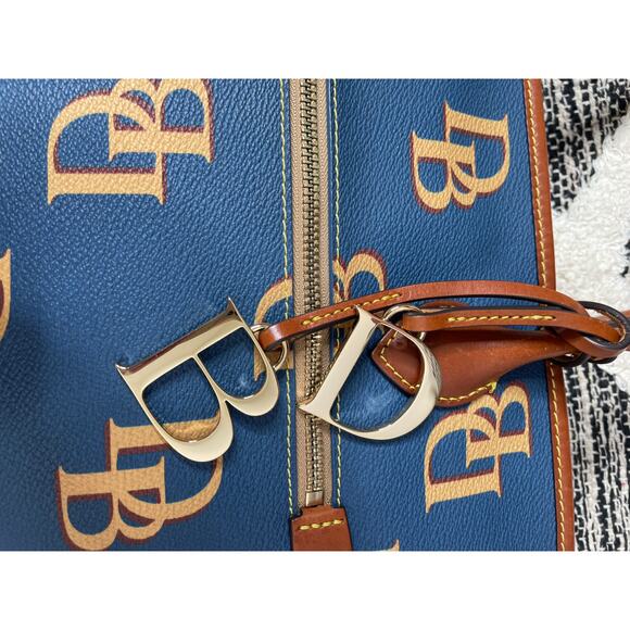 Dooney & Burke Monogram Large Tote Blue Style #: BMONO1965 leather purse - Picture 2 of 11